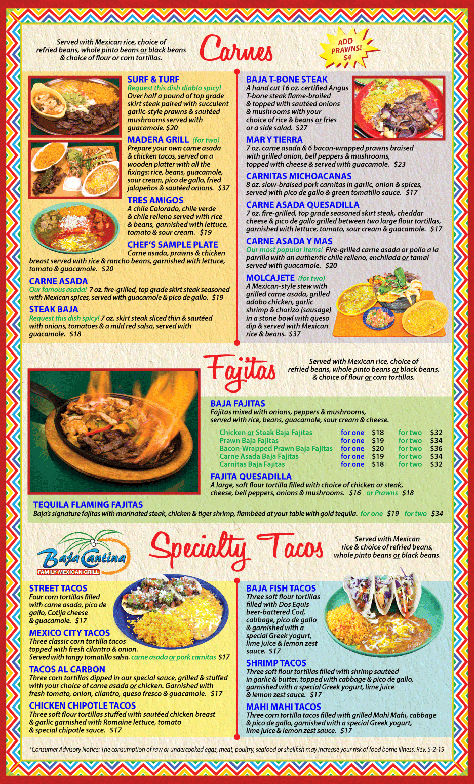 Baja Cantina Sequim Menu - A Family Mexican Restaurant in Sequim ...